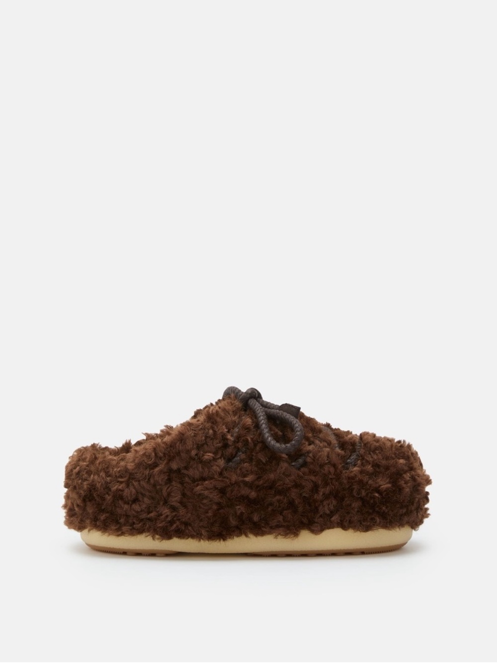 Moon Boot Brown Faux Shearling Slip-On Clog